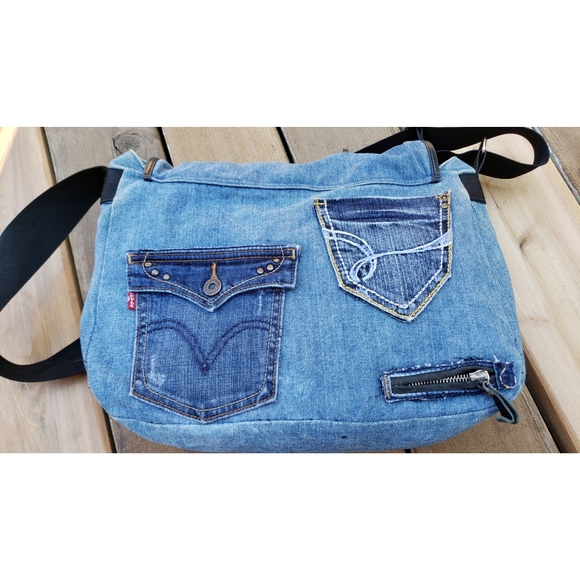 Steve Madden Handbags - Redesigned Denim Messenger Shoulder Bag
